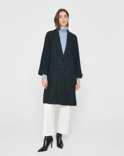 Outlet ✔️ Club Monaco 👩 Women Bouclé Cardigan 🧥 Coat Blue Multi 🎉