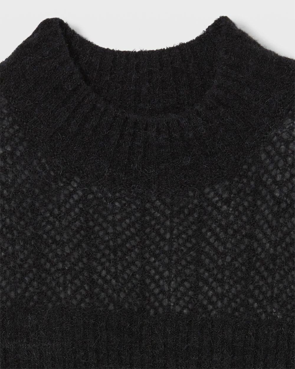 Promo ๐ Club Monaco ๐ฉ Women Pointelle Yoke Sweater Black โญ - Image 5