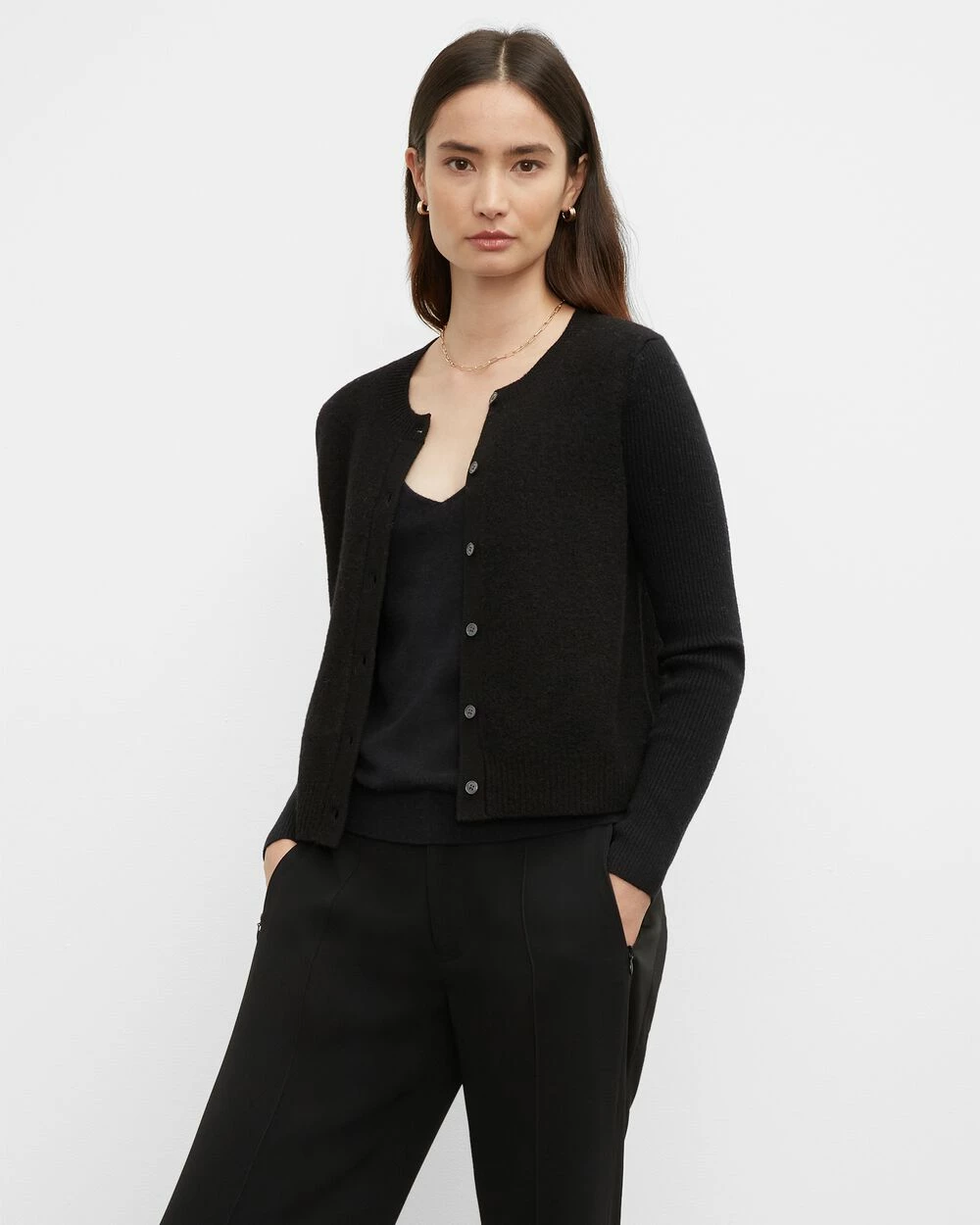 Top 10 ๐ Club Monaco ๐ฉ Women Boiled Wool Cardigan Black ๐ - Image 3