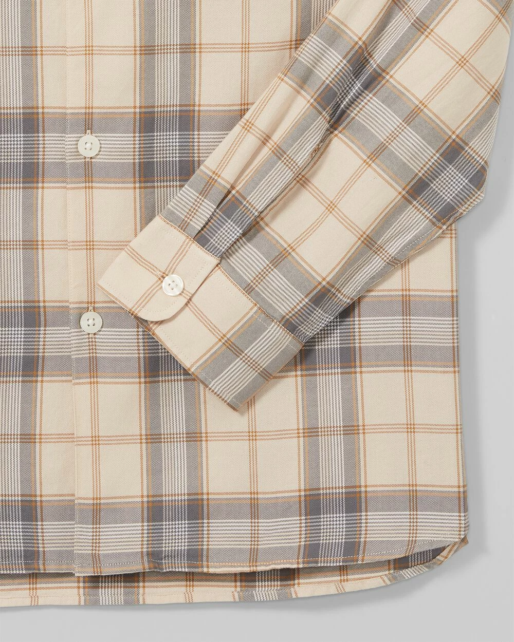 Flash Sale 👏 Club Monaco Men Long Sleeve Plaid Standard 👚 Shirt Tan Multi 😍 - Image 5