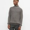 Top 10 🔥 Club Monaco Men Marled Rib Turtleneck Black Multi 👏
