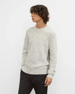 Best Sale 🛒 Club Monaco Men Sporty Donegal Crew Sweater Light Grey 😀