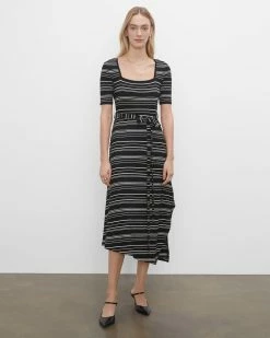 Best Pirce π Club Monaco π© Women Striped Square Neck Knit π Dress Stripe β
