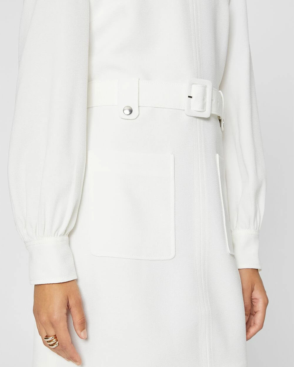 Best reviews of 🌟 Club Monaco 👩 Women Long Sleeve Belted Pocket 👗 Dress Cream ✨ - Image 3