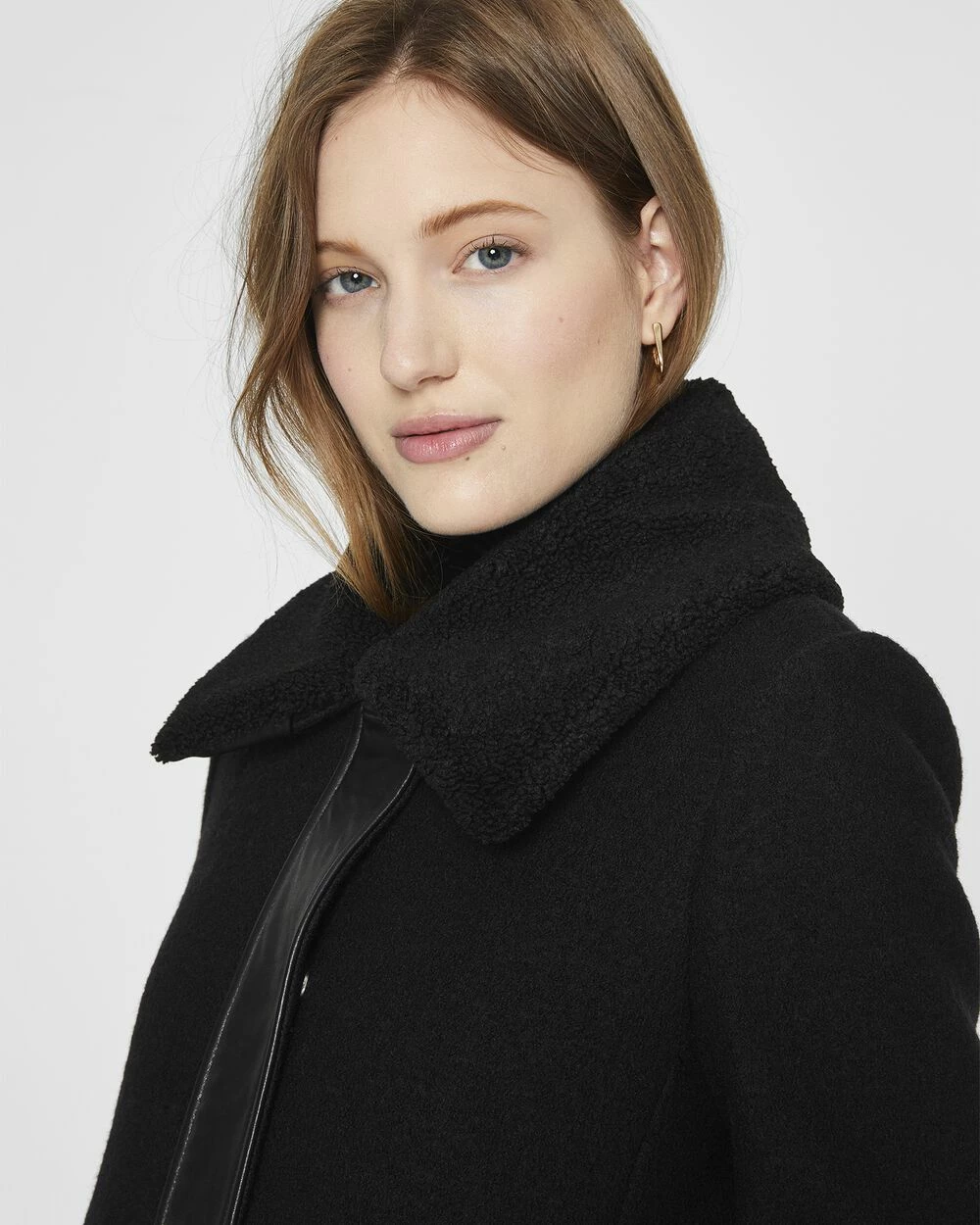 Top 10 π Club Monaco π© Women Mixed Media π§₯ Coat Black π - Image 3