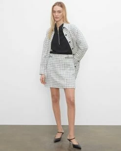 Budget β Club Monaco π© Women Textured D-Ring Mini π Skirt Lime Multi β¨
