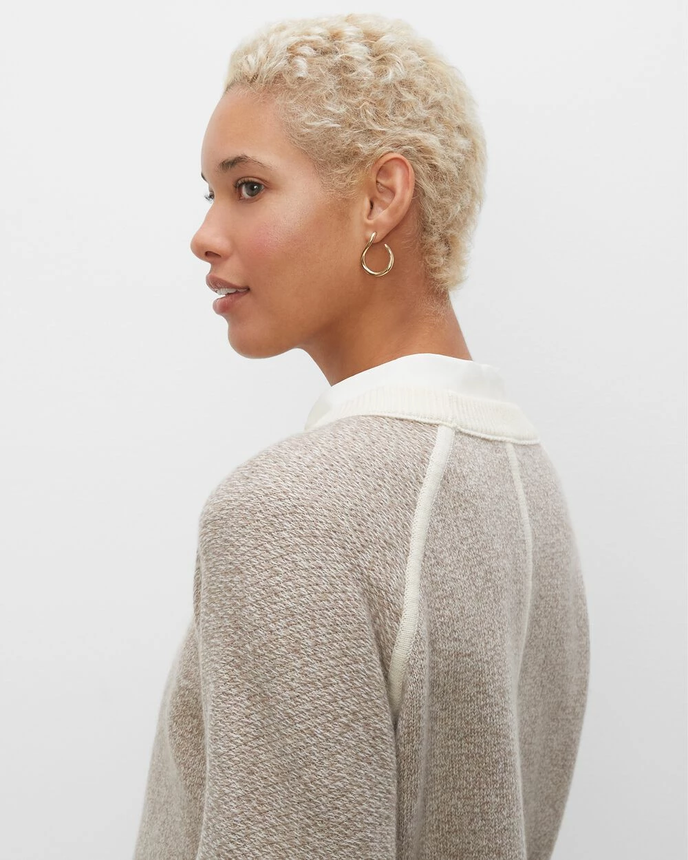 Deals โค๏ธ Club Monaco ๐ฉ Women Wool & Cashmere Terry Sweatshirt Neutral โ๏ธ - Image 3