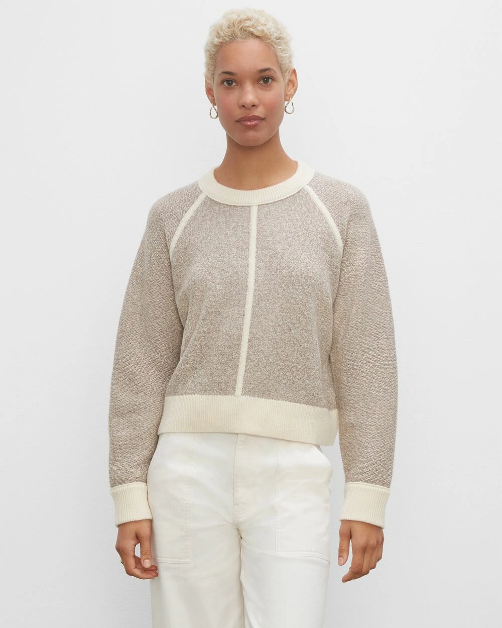 Deals โค๏ธ Club Monaco ๐ฉ Women Wool & Cashmere Terry Sweatshirt Neutral โ๏ธ