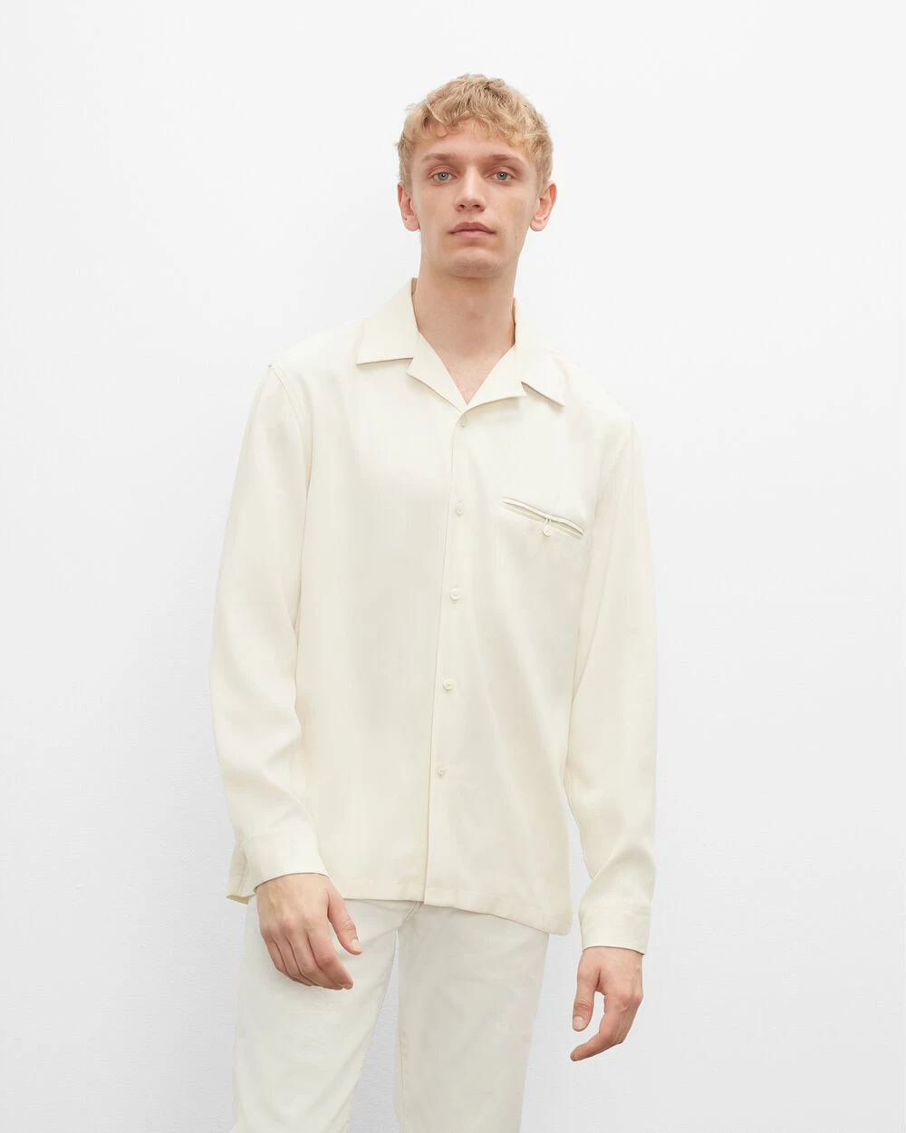 Wholesale โจ Club Monaco Men Long Sleeve Textured ๐ Shirt Egret โ