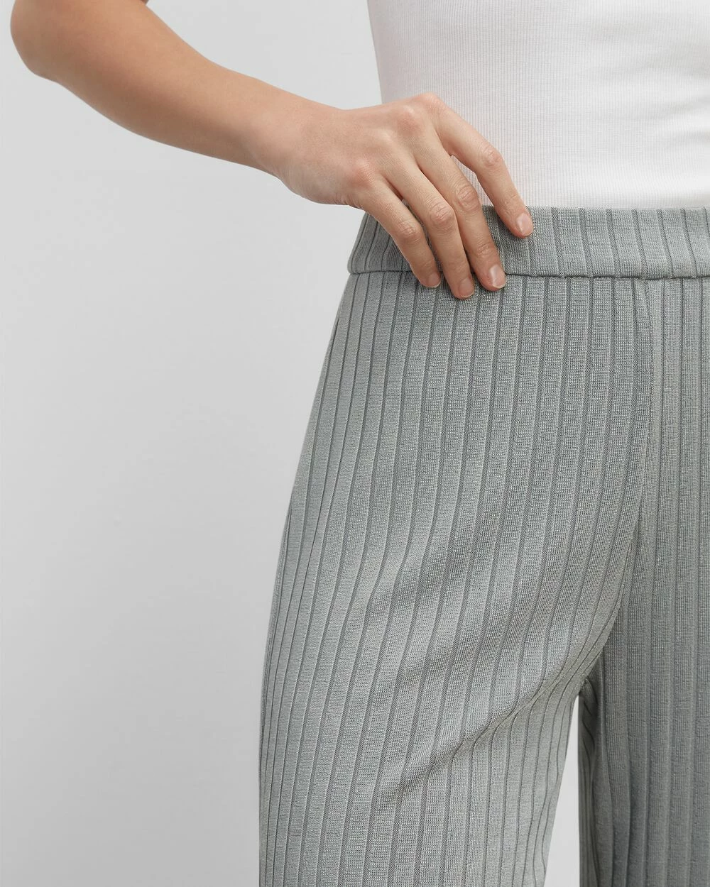 Cheap 🤩 Club Monaco 👩 Women Wide Rib Pants Sage 🤩 - Image 3