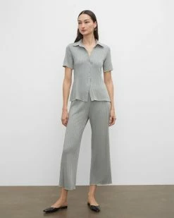 Cheap 🤩 Club Monaco 👩 Women Wide Rib Pants Sage 🤩