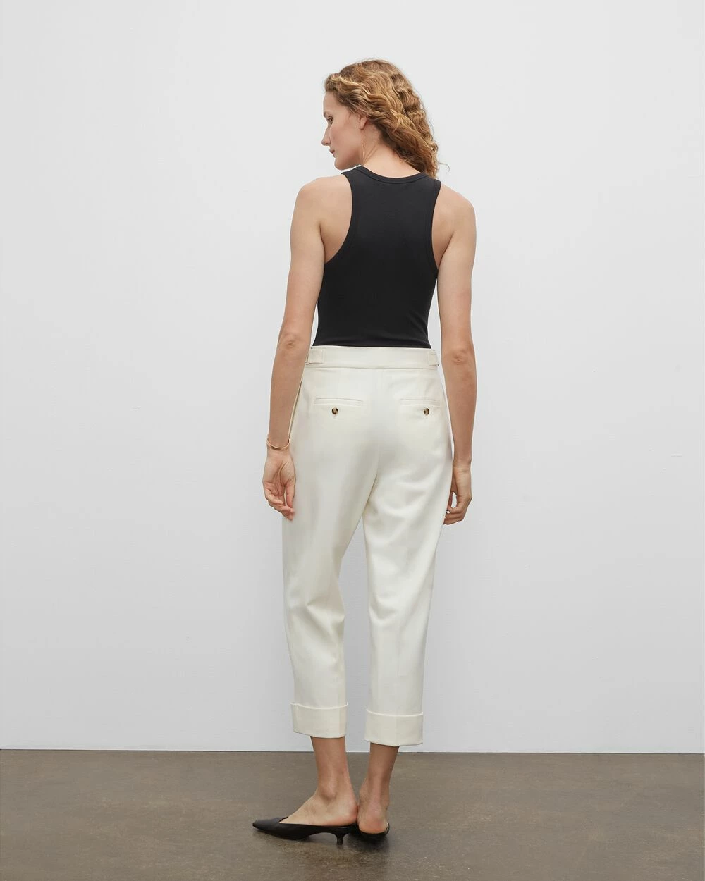 Coupon β€οΈ Club Monaco π© Women Tab Detail Trousers Ecru βοΈ - Image 2
