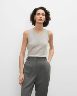 Best reviews of 🛒 Club Monaco 👩 Women Cashmere Rib Shell Light Heather Grey 🔔