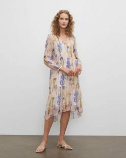 Budget ⭐ Club Monaco 👩 Women Floral Tiered 👗 Dress Pink Multi 🎁