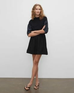 Deals 😀 Club Monaco 👩 Women Tiered Cloud 👗 Skirt Black 🥰