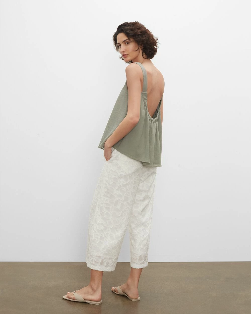 Coupon π Club Monaco π© Women Textured Elasticated Pants Egret π - Image 2