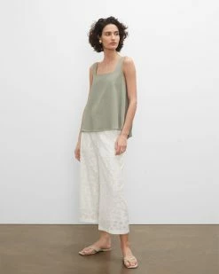Coupon 🌟 Club Monaco 👩 Women Textured Elasticated Pants Egret 👍