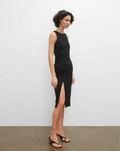 Best reviews of 💯 Club Monaco 👩 Women Side Seam Ruched Midi 👗 Dress Black ✨