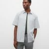 Best deal 🔔 Club Monaco Men Short Sleeve Ripstop 👕 Shirt Grey 🌟