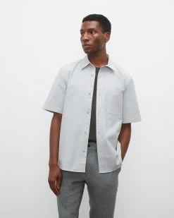Best deal 🔔 Club Monaco Men Short Sleeve Ripstop 👕 Shirt Grey 🌟