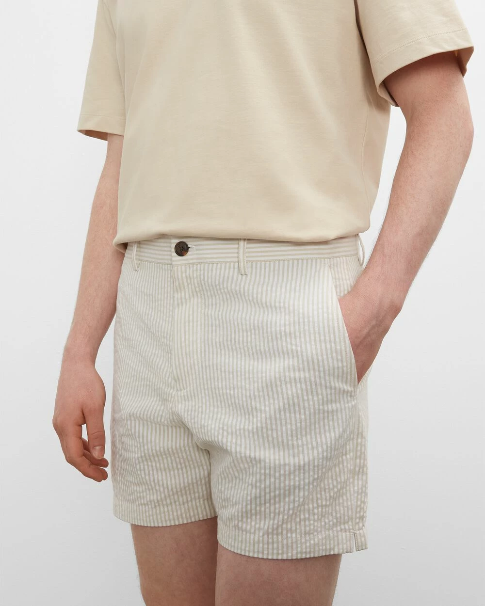 Coupon ๐ Club Monaco Men Jax Seersucker 5" Shorts Alfalfa Multi ๐ - Image 3