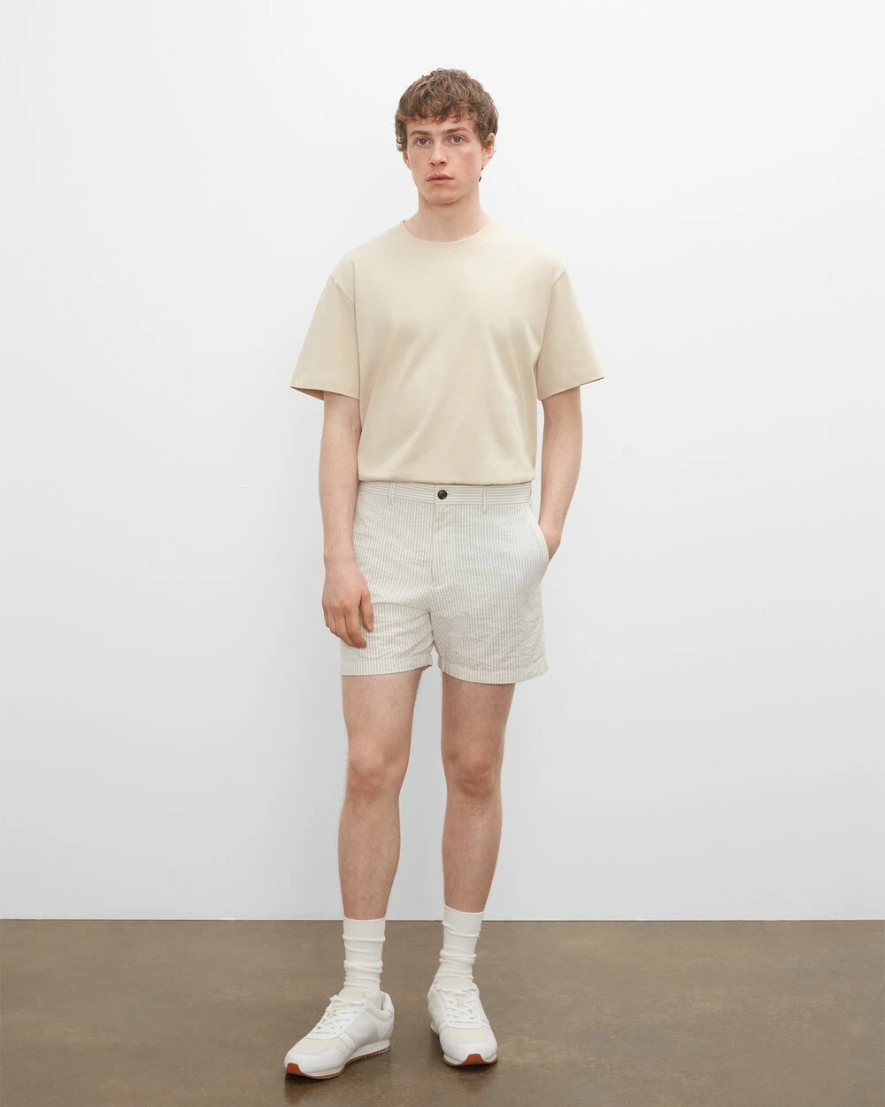 Coupon ๐ Club Monaco Men Jax Seersucker 5" Shorts Alfalfa Multi ๐ - Image 4