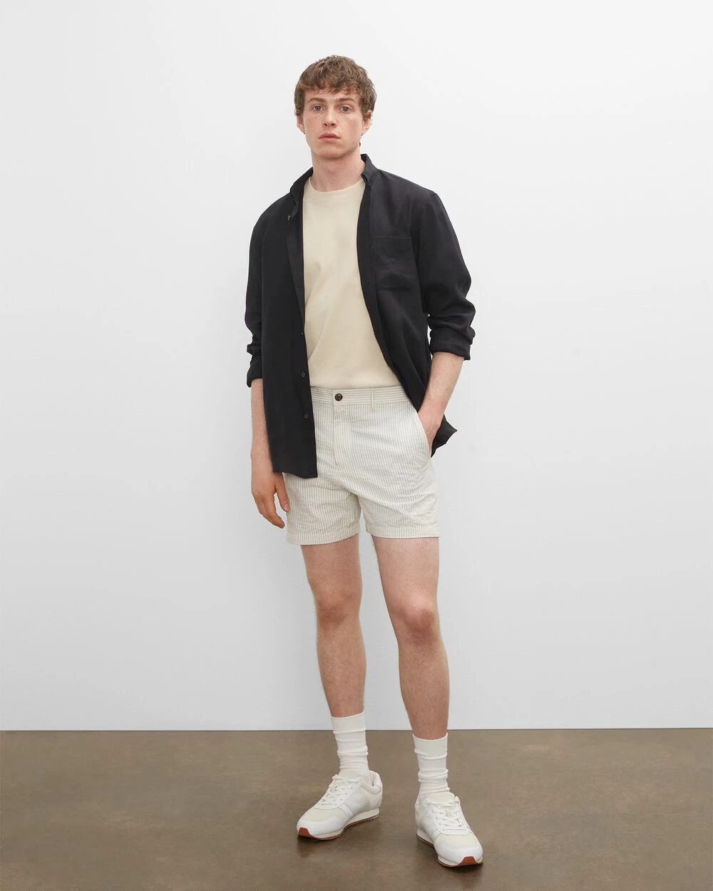 Coupon ๐ Club Monaco Men Jax Seersucker 5" Shorts Alfalfa Multi ๐