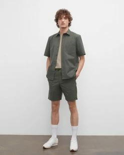 Promo 🔔 Club Monaco Men Ripstop Shorts Green ⌛