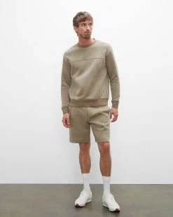 Coupon ⌛ Club Monaco Men Scuba Shorts Taupe/Taupe 👍