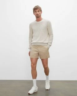 Discount 🥰 Club Monaco Men Jax Essential 5" Shorts Khaki 😀