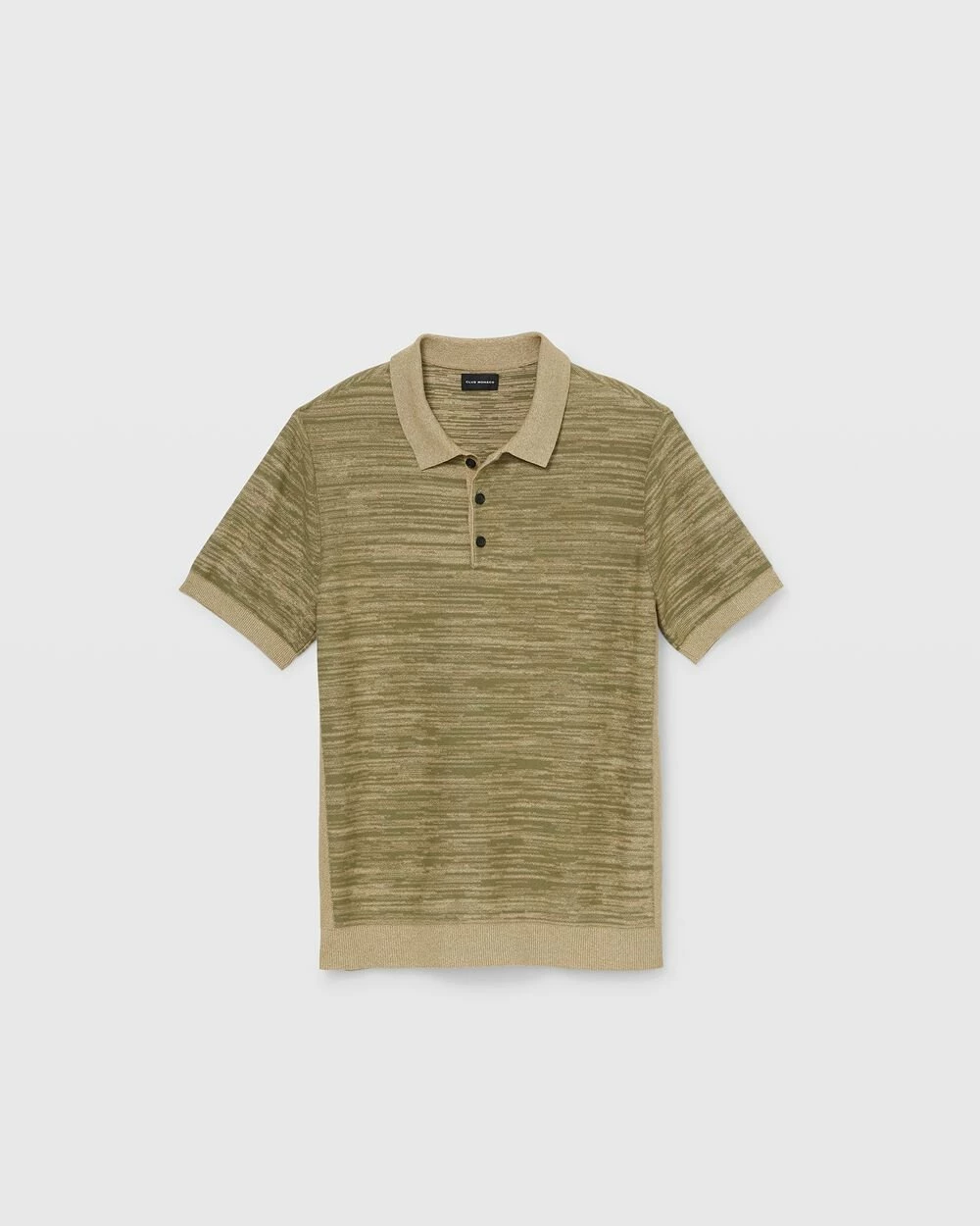 New π Club Monaco Men Short Sleeve Marl Polo Dark Olive π - Image 4