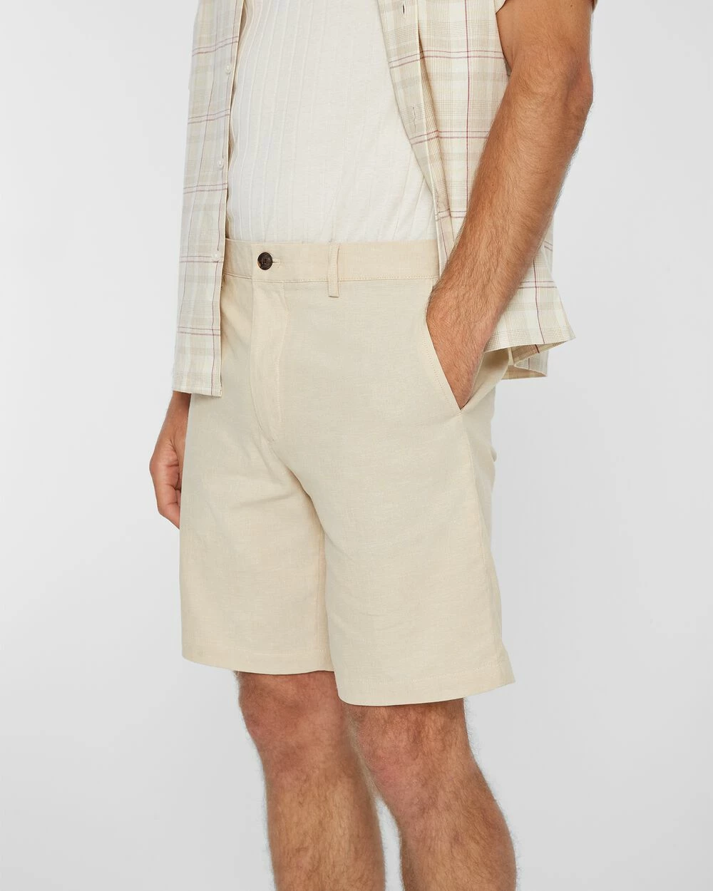 Best deal π€© Club Monaco Men Maddox Chambray 9" Shorts Khaki π - Image 3