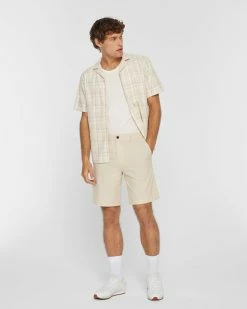 Best deal 🤩 Club Monaco Men Maddox Chambray 9" Shorts Khaki 🎉