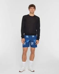 Best Pirce 💯 Club Monaco Men Allover Print Athletic Shorts Navy Multi 🔔