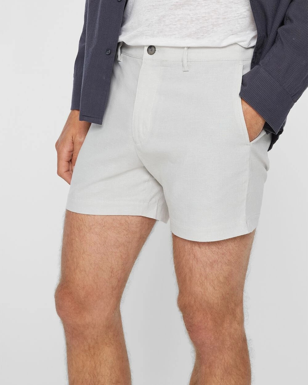 Brand new ๐ Club Monaco Men Jax Chambray 5" Shorts Metal Grey โ๏ธ - Image 3