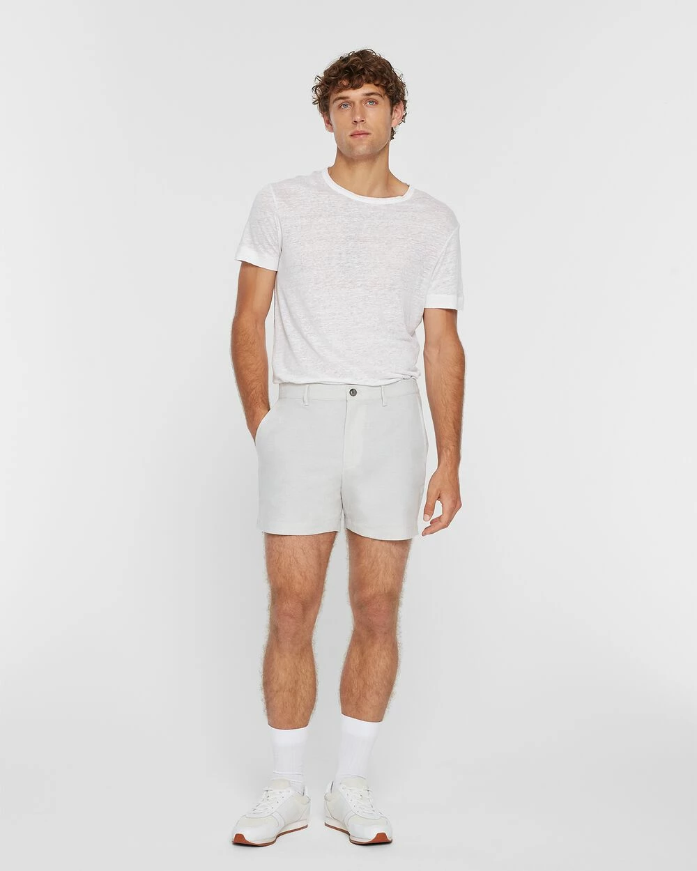 Brand new ๐ Club Monaco Men Jax Chambray 5" Shorts Metal Grey โ๏ธ - Image 4