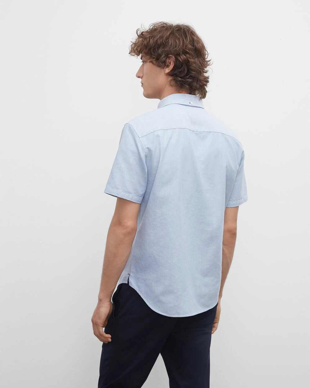 Best reviews of ๐ Club Monaco Men Slim Short-Sleeve Oxford ๐ Shirt Blue ๐ - Image 2