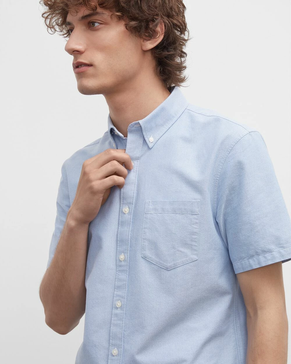 Best reviews of ๐ Club Monaco Men Slim Short-Sleeve Oxford ๐ Shirt Blue ๐ - Image 3