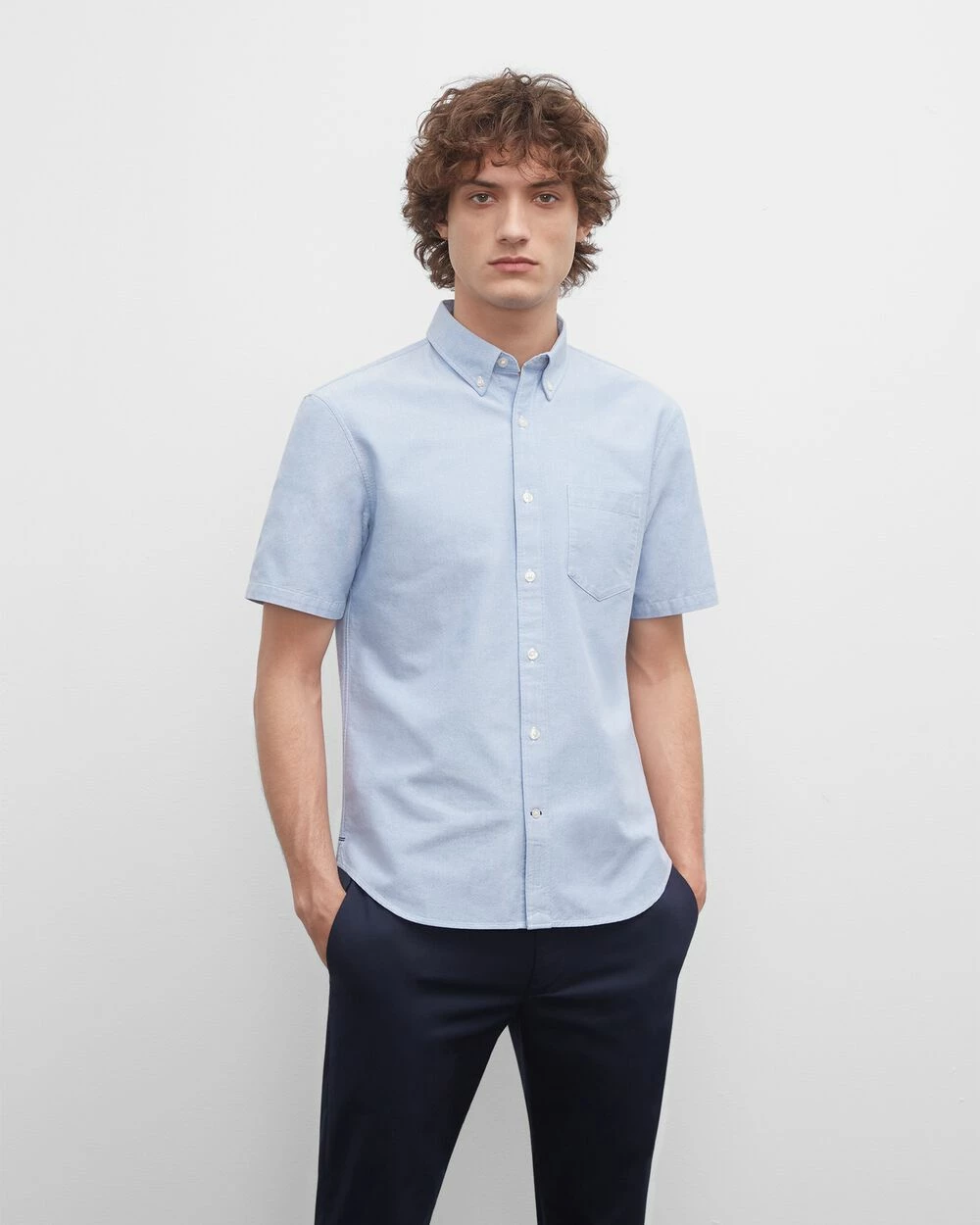 Best reviews of ๐ Club Monaco Men Slim Short-Sleeve Oxford ๐ Shirt Blue ๐