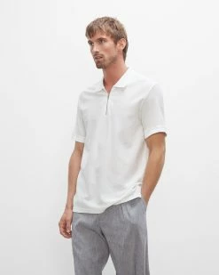 Best reviews of 👍 Club Monaco Men Mesh Zip Polo White 🛒