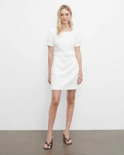 Wholesale 🛒 Club Monaco 👩 Women Textured Mini 👗 Dress Cream 🎉