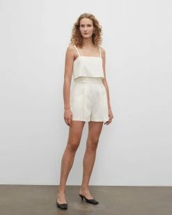 Best Sale ❤️ Club Monaco 👩 Women Piqué Romper Blanc De Blanc 💯