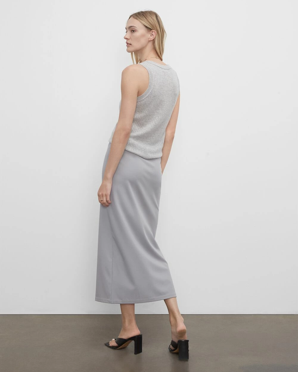 Flash Sale 😀 Club Monaco 👩 Women Slim Pencil 👗 Skirt Grey ⭐ - Image 2