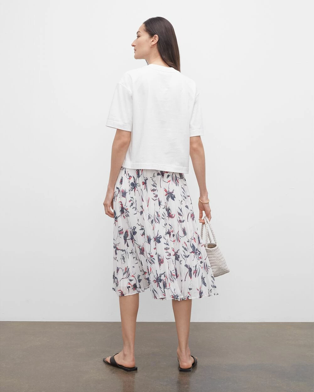Buy 🔥 Club Monaco 👩 Women Floral Elasticated Pleated 👗 Skirt Print 👏 - Image 2
