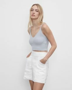 Coupon π Club Monaco π© Women Ribbed Crop Top Lake Blue β