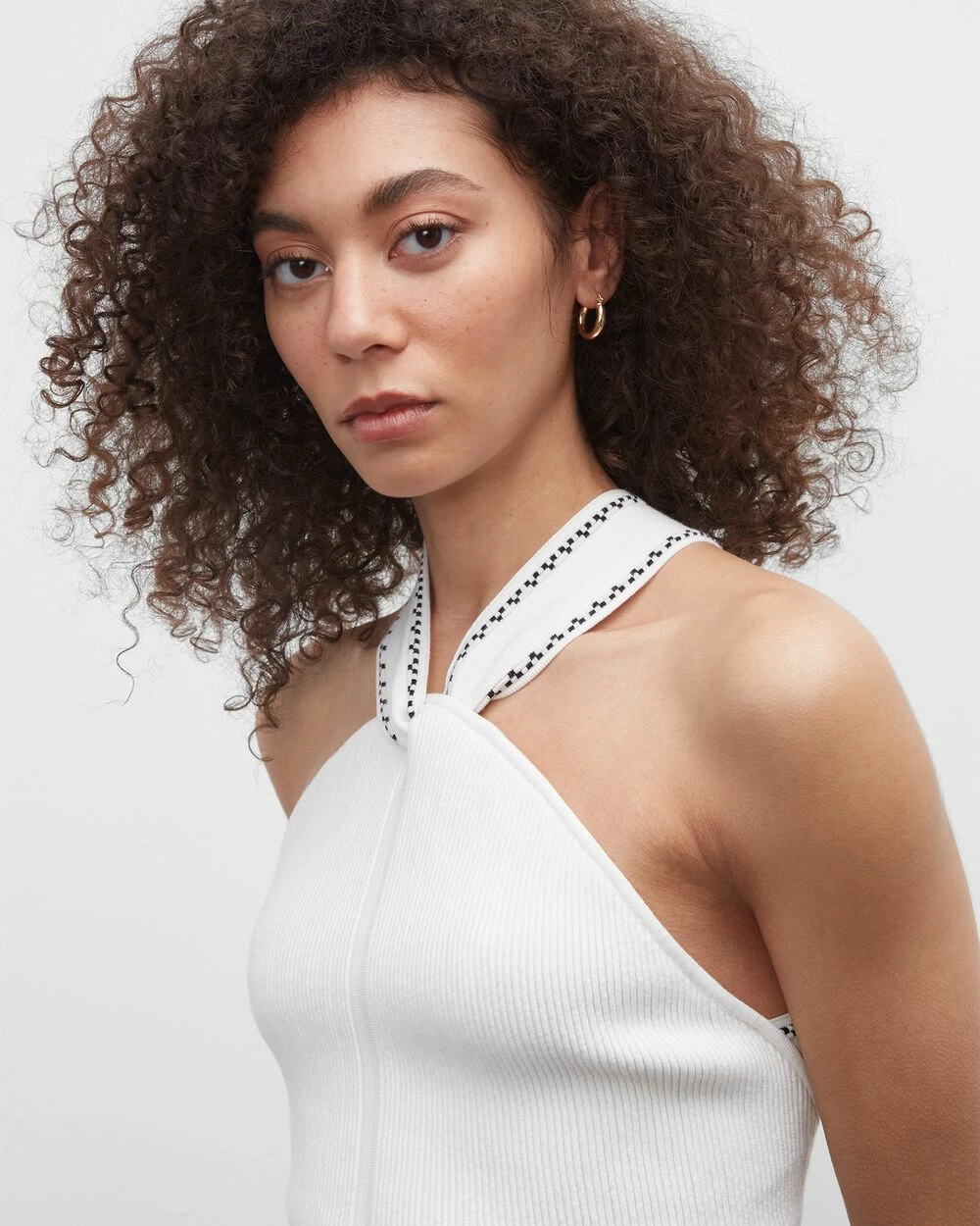 Best deal ๐ Club Monaco ๐ฉ Women Raeni Knit Tank White W/ Black ๐ - Image 3