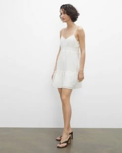Wholesale 🌟 Club Monaco 👩 Women Tiered Mini 👗 Dress Blanc De Blanc 😍