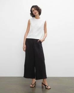 Best Pirce 🎉 Club Monaco 👩 Women Linen Pants Caviar ✔️