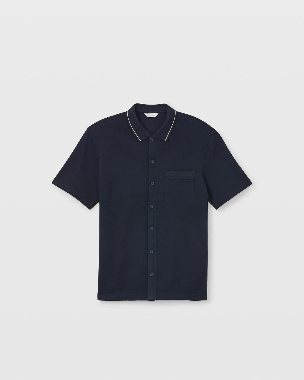 Outlet ✨ Club Monaco Men Cotton Full Button Polo Navy Multi ✨ - Image 5
