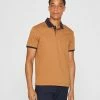 Coupon 🔥 Club Monaco Men Refined Short Sleeve Polo Brown Multi ✔️